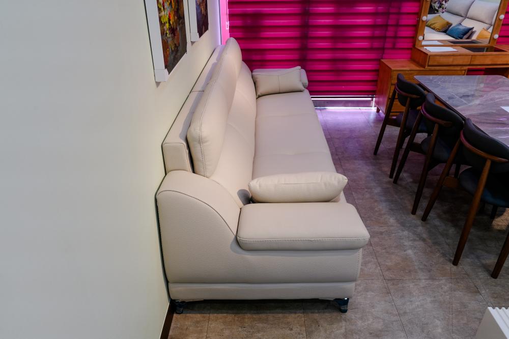 3인용 가죽소파(연그레이)