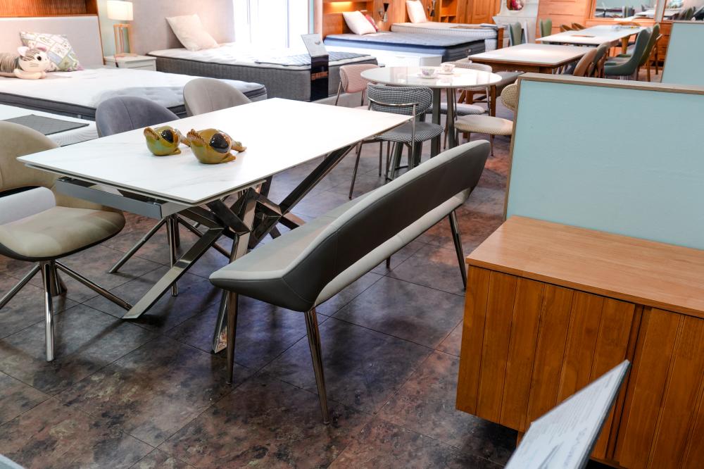 무광 화이트 확장형 식탁세트