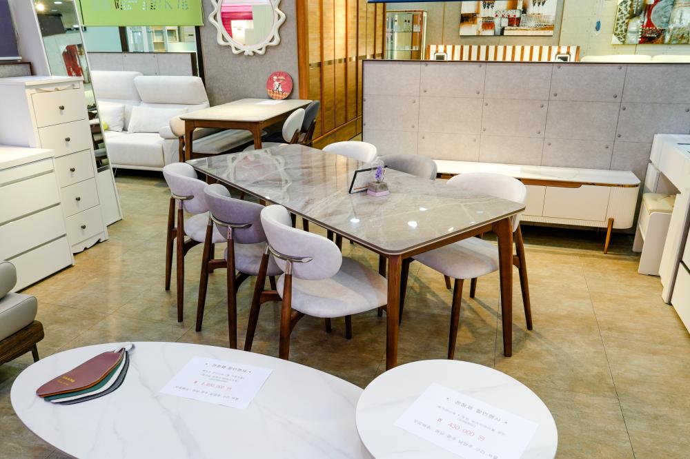 유광 그레이 4인 세라믹 식탁세트