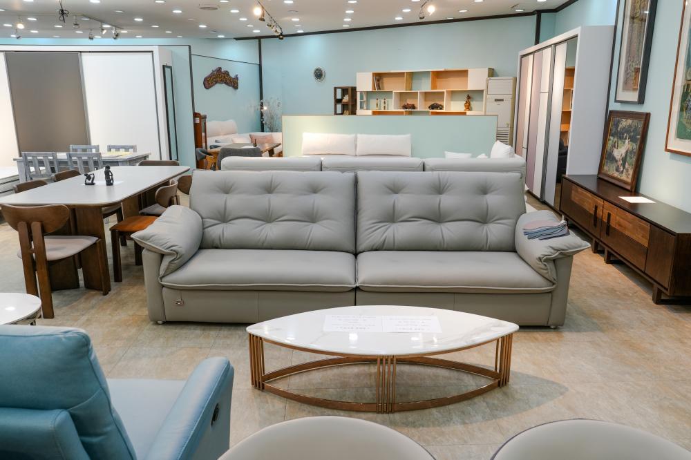 그레이 가죽소파