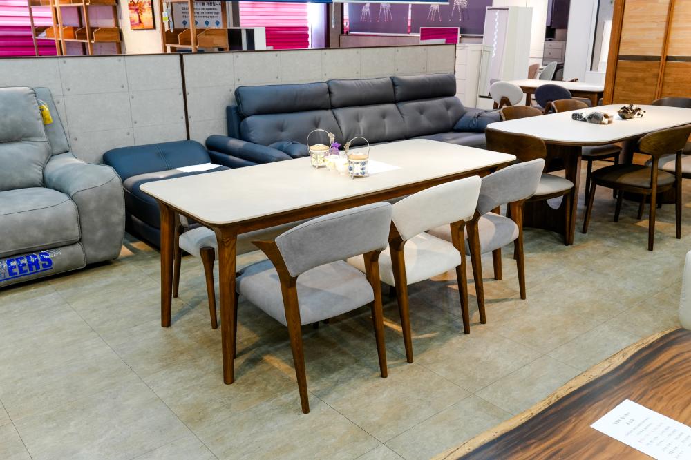 6인 화이트 원목 세라믹식탁 세트