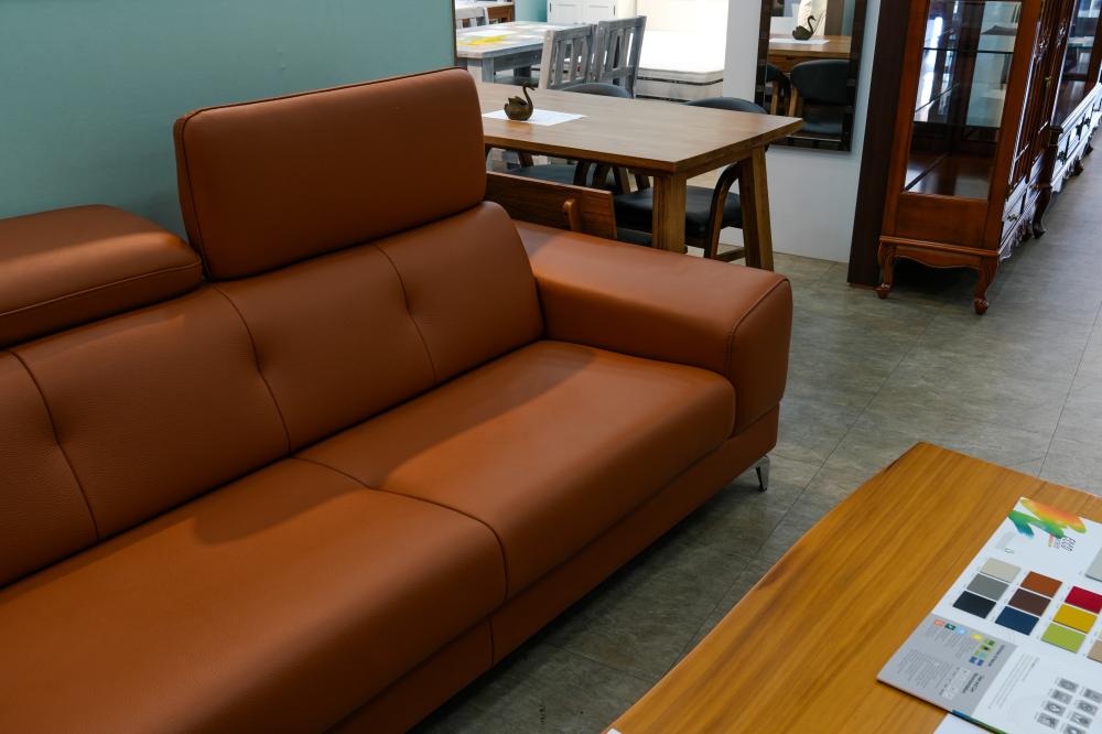 헤드레스트 가죽소파(오렌지)