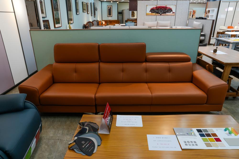 헤드레스트 가죽소파(오렌지)